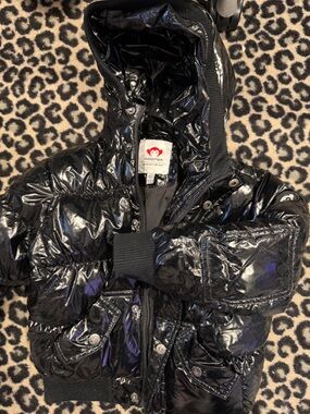 Appaman Shiny Black Puffer Jacket with Hood